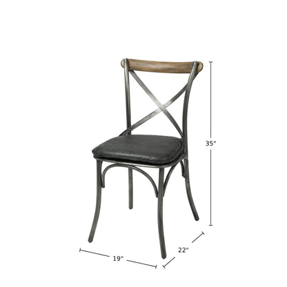 Crossback Chair (Set of 2) by LH Imports in brown. Made from metal in a cottage & farmhouse style.