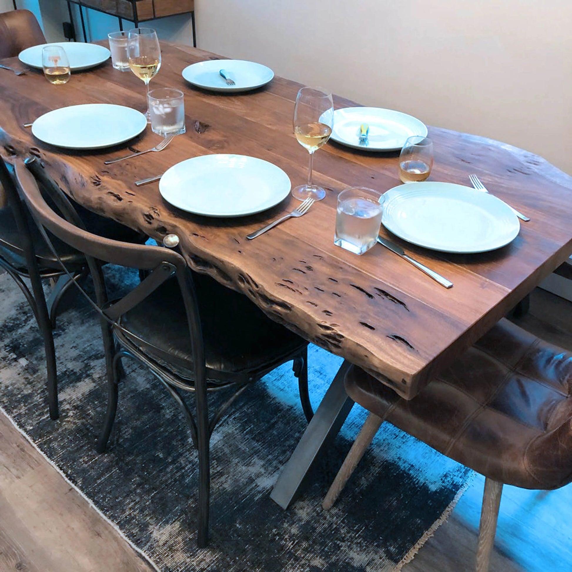 Metal Crossback Chair by LH Imports in gunmetal, oak. Made from iron, oak, leather, pu foam, polyester fiber in a modern style.