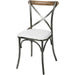 Metal Crossback Chair by LH Imports in gunmetal, oak. Made from iron, oak, leather, pu foam, polyester fiber in a modern style.