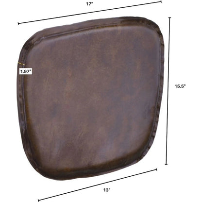 Metal Crossback Leather Seat Cushion by LH Imports. Made from leather, pu foam, polyester fiber in a cottage & farmhouse style.