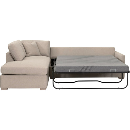 Clara Slim Arm Sleeper Sectional by Essentials For Living in livesmart gellar jute, natural gray oak. Made from solid oak wood, mdf, plywood in a transitional style.