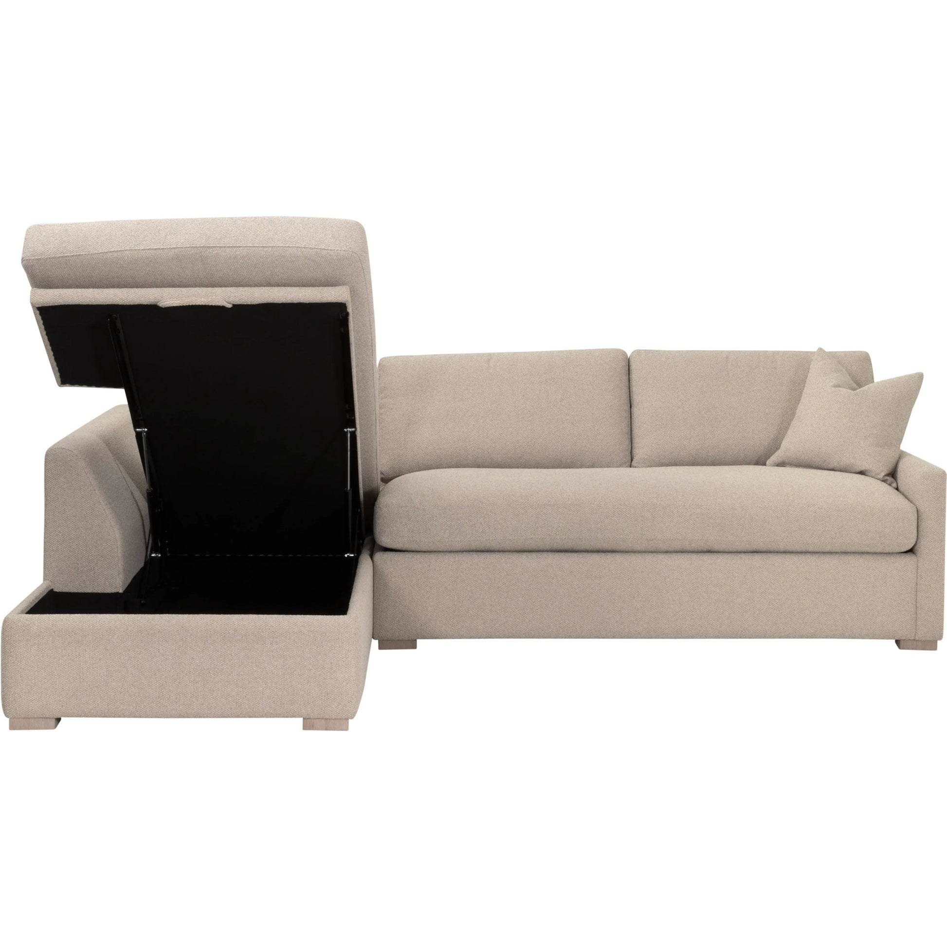 Clara Slim Arm Sleeper Sectional by Essentials For Living in livesmart gellar jute, natural gray oak. Made from solid oak wood, mdf, plywood in a transitional style.