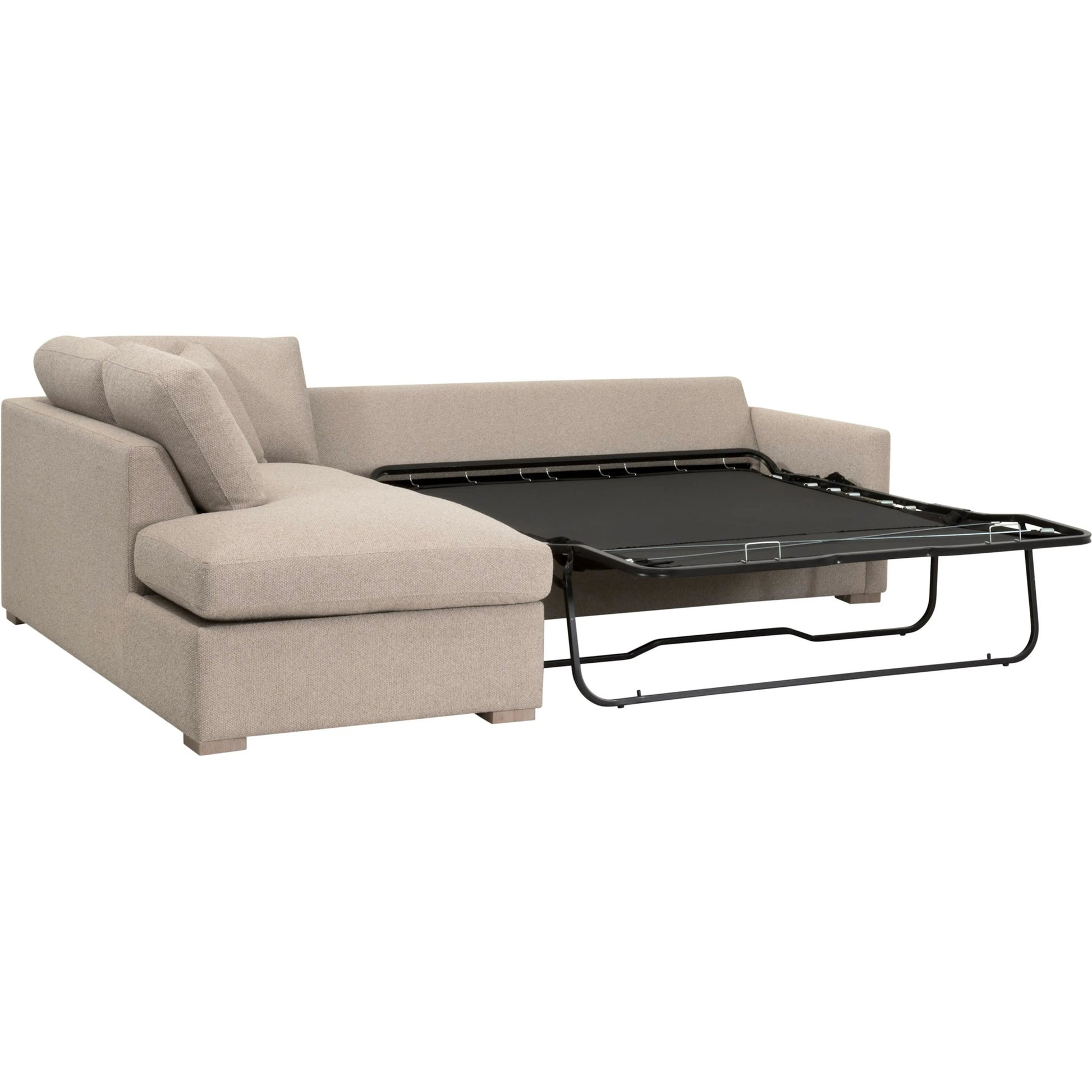 Clara Slim Arm Sleeper Sectional by Essentials For Living in livesmart gellar jute, natural gray oak. Made from solid oak wood, mdf, plywood in a transitional style.