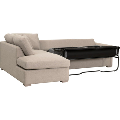 Clara Slim Arm Sleeper Sectional by Essentials For Living in livesmart gellar jute, natural gray oak. Made from solid oak wood, mdf, plywood in a transitional style.