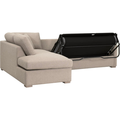 Clara Slim Arm Sleeper Sectional by Essentials For Living in livesmart gellar jute, natural gray oak. Made from solid oak wood, mdf, plywood in a transitional style.