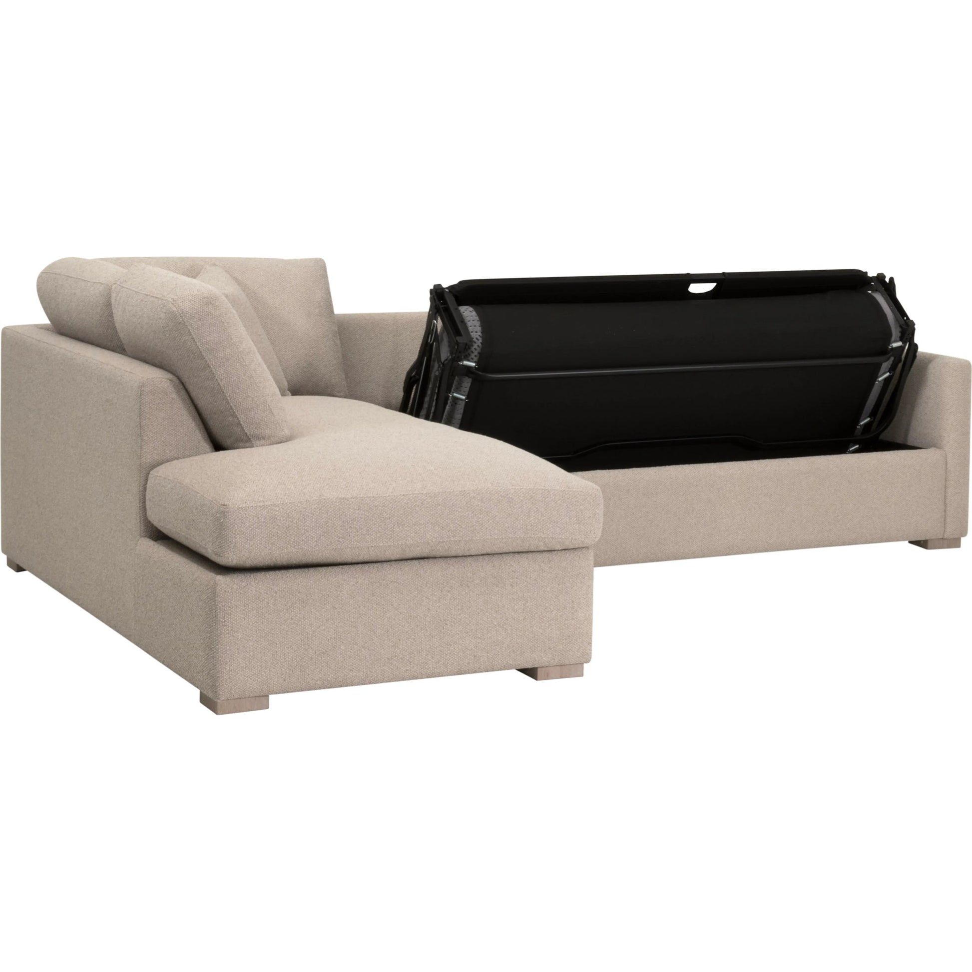 Clara Slim Arm Sleeper Sectional by Essentials For Living in livesmart gellar jute, natural gray oak. Made from solid oak wood, mdf, plywood in a transitional style.