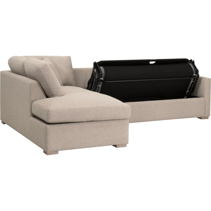 Clara Slim Arm Sleeper Sectional by Essentials For Living in livesmart gellar jute, natural gray oak. Made from solid oak wood, mdf, plywood in a transitional style.