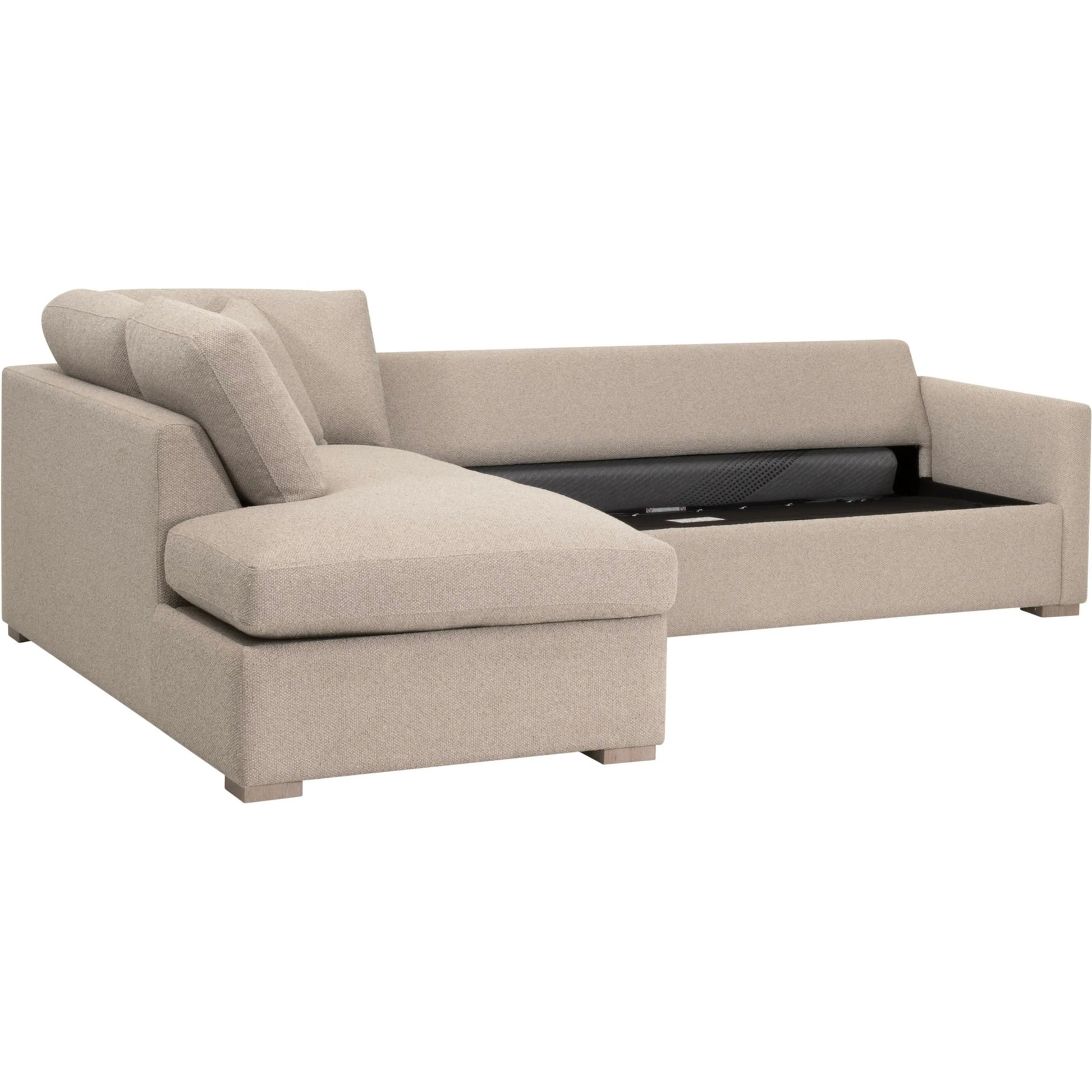 Clara Slim Arm Sleeper Sectional by Essentials For Living in livesmart gellar jute, natural gray oak. Made from solid oak wood, mdf, plywood in a transitional style.