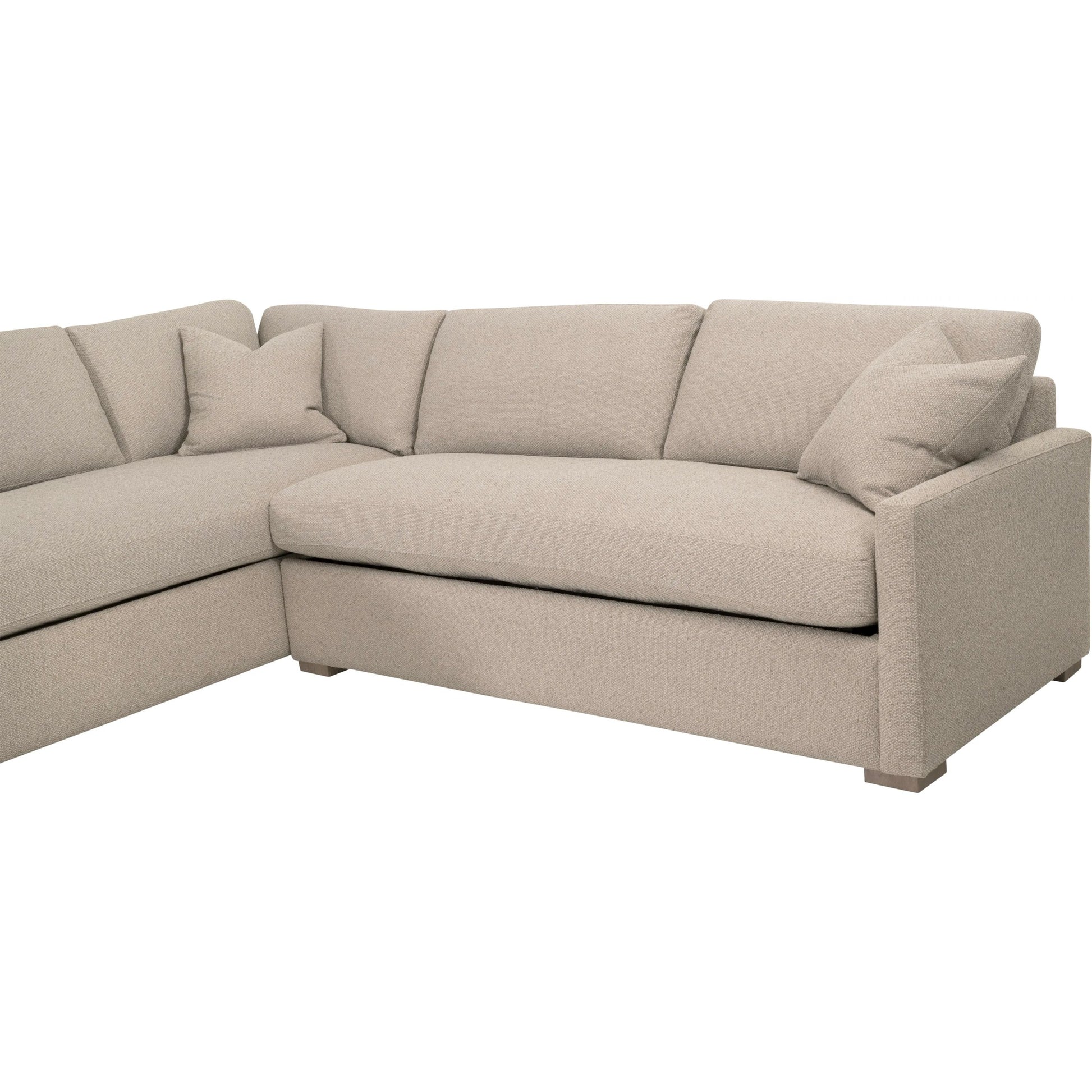 Clara Slim Arm Sleeper Sectional by Essentials For Living in livesmart gellar jute, natural gray oak. Made from solid oak wood, mdf, plywood in a transitional style.