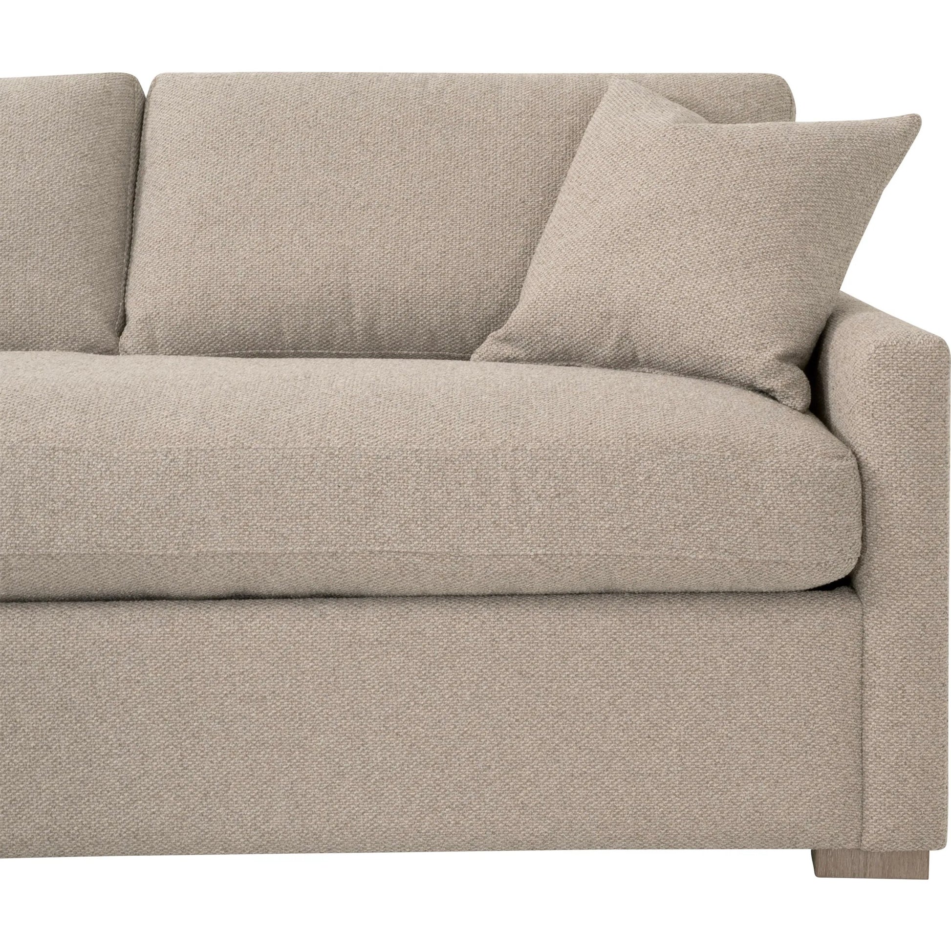 Clara Slim Arm Sleeper Sectional by Essentials For Living in livesmart gellar jute, natural gray oak. Made from solid oak wood, mdf, plywood in a transitional style.