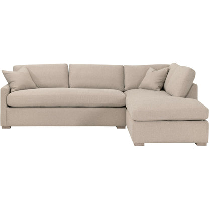 Clara Slim Arm Sleeper Sectional by Essentials For Living in livesmart gellar jute, natural gray oak. Made from solid oak wood, mdf, plywood in a transitional style.