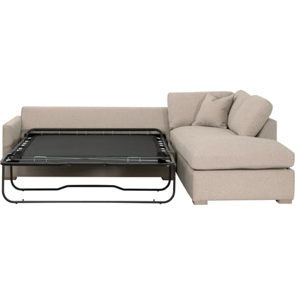 Clara Slim Arm Sleeper Sectional by Essentials For Living in livesmart gellar jute, natural gray oak. Made from solid oak wood, mdf, plywood in a transitional style.