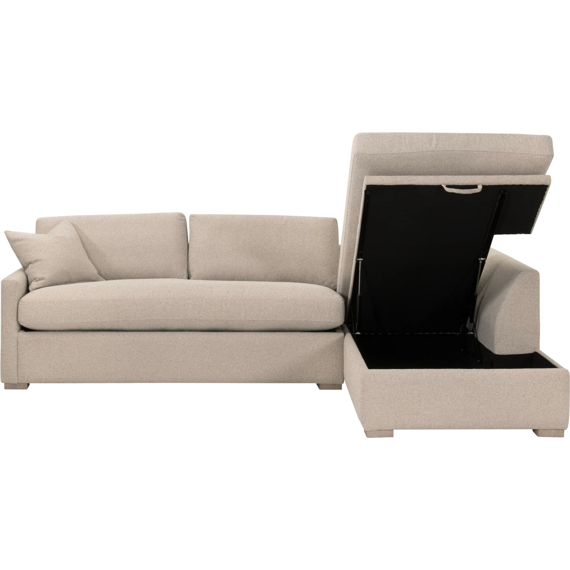 Clara Slim Arm Sleeper Sectional by Essentials For Living in livesmart gellar jute, natural gray oak. Made from solid oak wood, mdf, plywood in a transitional style.