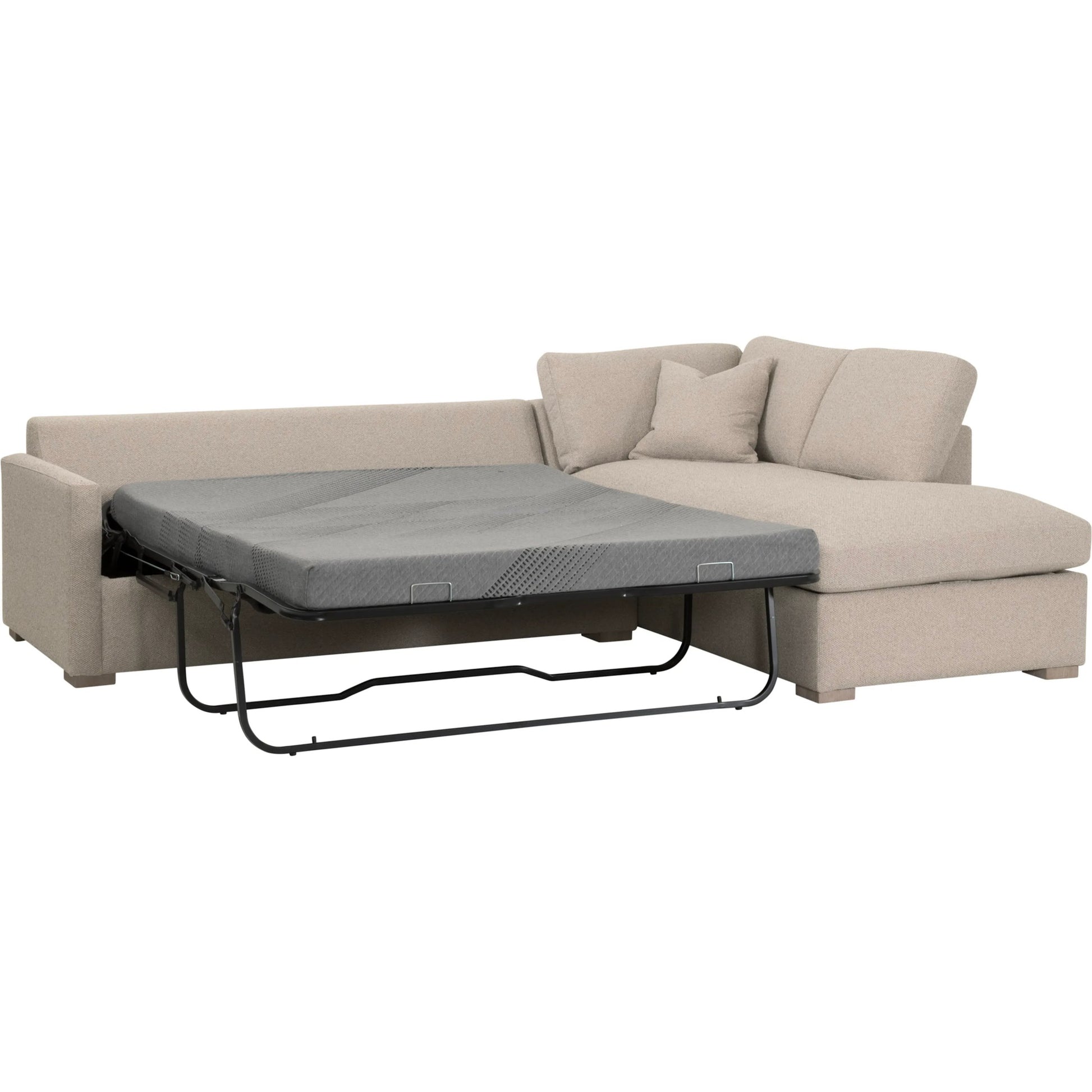 Clara Slim Arm Sleeper Sectional by Essentials For Living in livesmart gellar jute, natural gray oak. Made from solid oak wood, mdf, plywood in a transitional style.