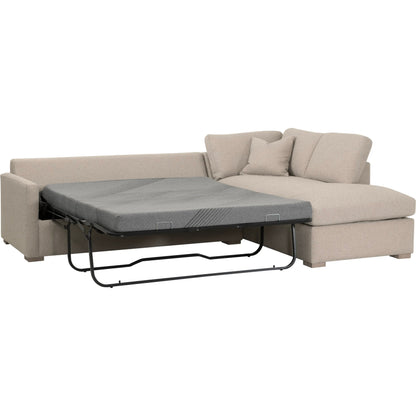 Clara Slim Arm Sleeper Sectional by Essentials For Living in livesmart gellar jute, natural gray oak. Made from solid oak wood, mdf, plywood in a transitional style.