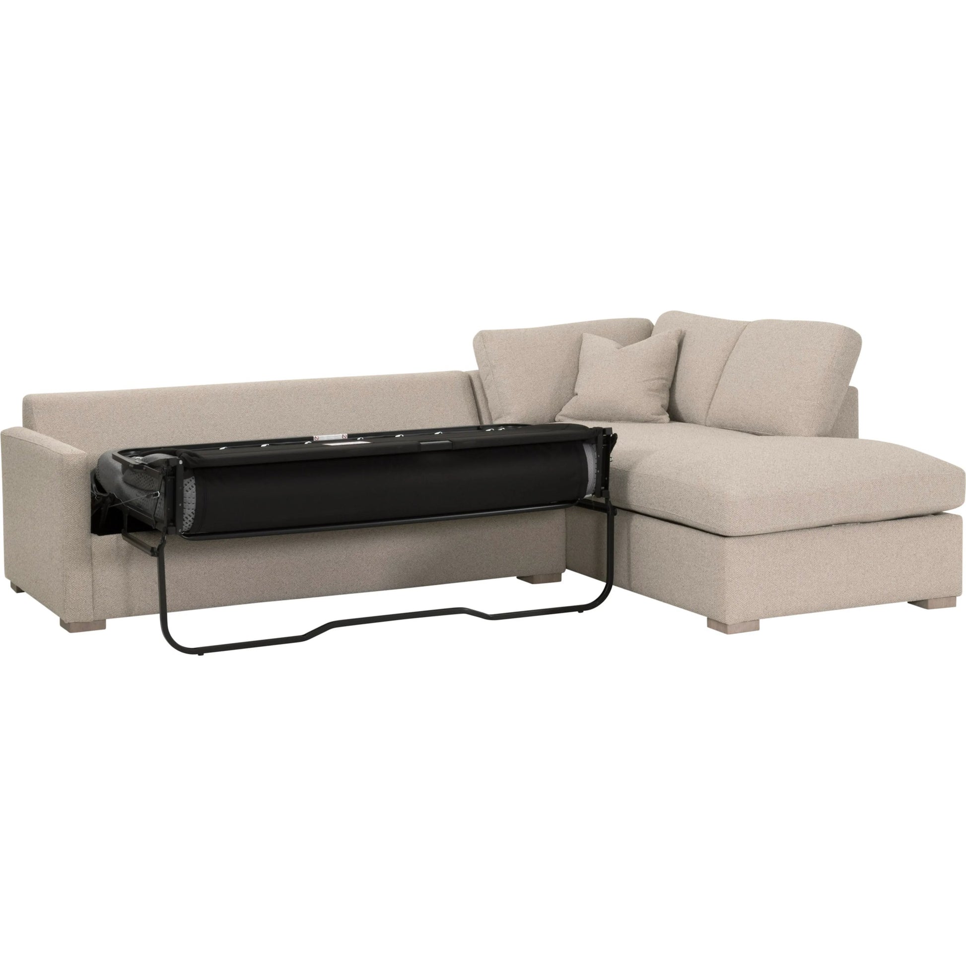 Clara Slim Arm Sleeper Sectional by Essentials For Living in livesmart gellar jute, natural gray oak. Made from solid oak wood, mdf, plywood in a transitional style.