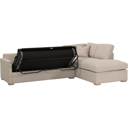 Clara Slim Arm Sleeper Sectional by Essentials For Living in livesmart gellar jute, natural gray oak. Made from solid oak wood, mdf, plywood in a transitional style.