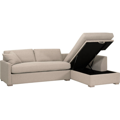 Clara Slim Arm Sleeper Sectional by Essentials For Living in livesmart gellar jute, natural gray oak. Made from solid oak wood, mdf, plywood in a transitional style.