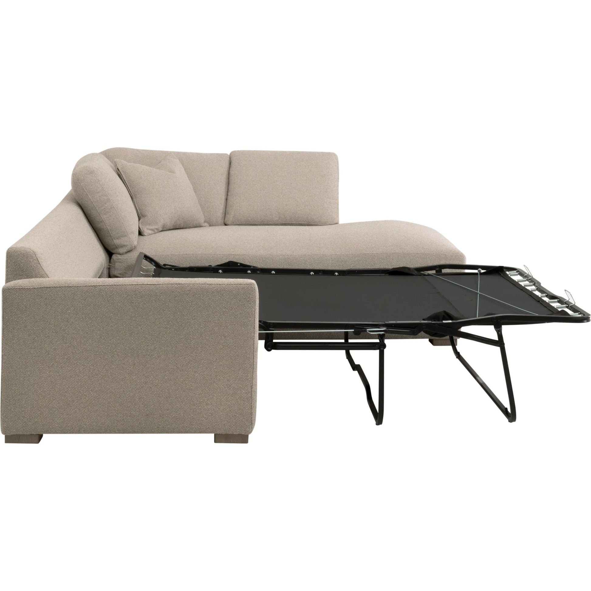 Clara Slim Arm Sleeper Sectional by Essentials For Living in livesmart gellar jute, natural gray oak. Made from solid oak wood, mdf, plywood in a transitional style.