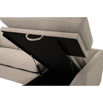 Clara Slim Arm Sleeper Sectional by Essentials For Living in livesmart gellar jute, natural gray oak. Made from solid oak wood, mdf, plywood in a transitional style.