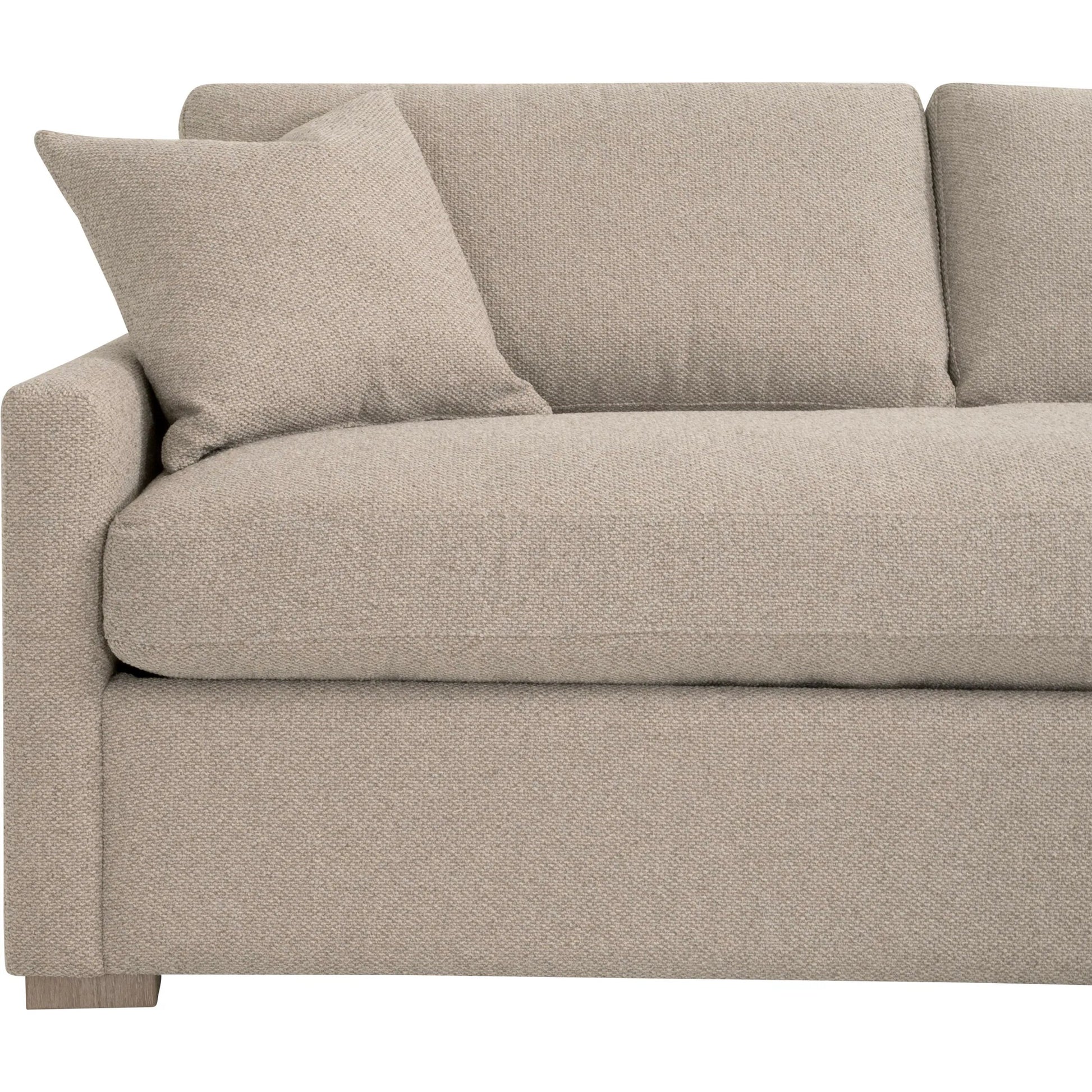 Clara Slim Arm Sleeper Sectional by Essentials For Living in livesmart gellar jute, natural gray oak. Made from solid oak wood, mdf, plywood in a transitional style.