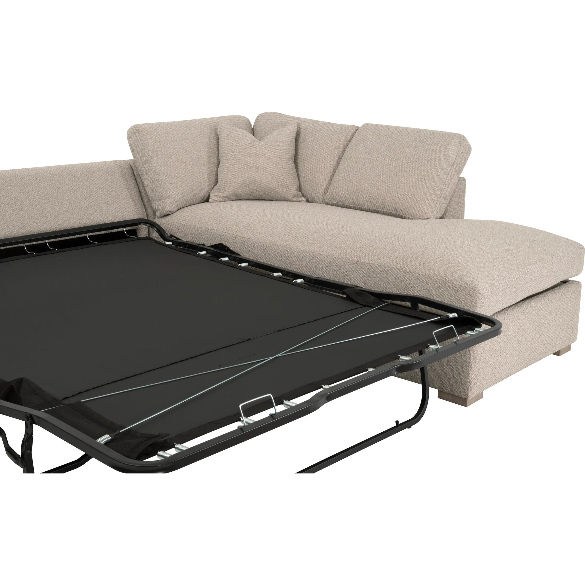 Clara Slim Arm Sleeper Sectional by Essentials For Living in livesmart gellar jute, natural gray oak. Made from solid oak wood, mdf, plywood in a transitional style.