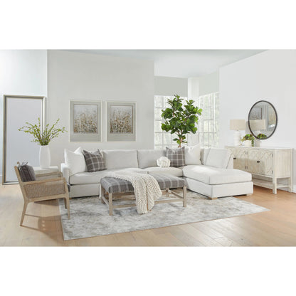 Clara Modular 2-Seat Left Slim Arm Sofa by Essentials For Living in natural gray oak, performance stone basketweave. Made from solid oak wood, mdf, plywood, 100% polyester fabric, foam, feather in a modern style.