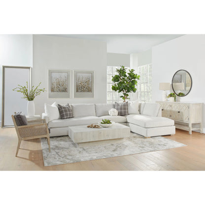 Clara Modular 2-Seat Left Slim Arm Sofa by Essentials For Living in natural gray oak, performance stone basketweave. Made from solid oak wood, mdf, plywood, 100% polyester fabric, foam, feather in a modern style.