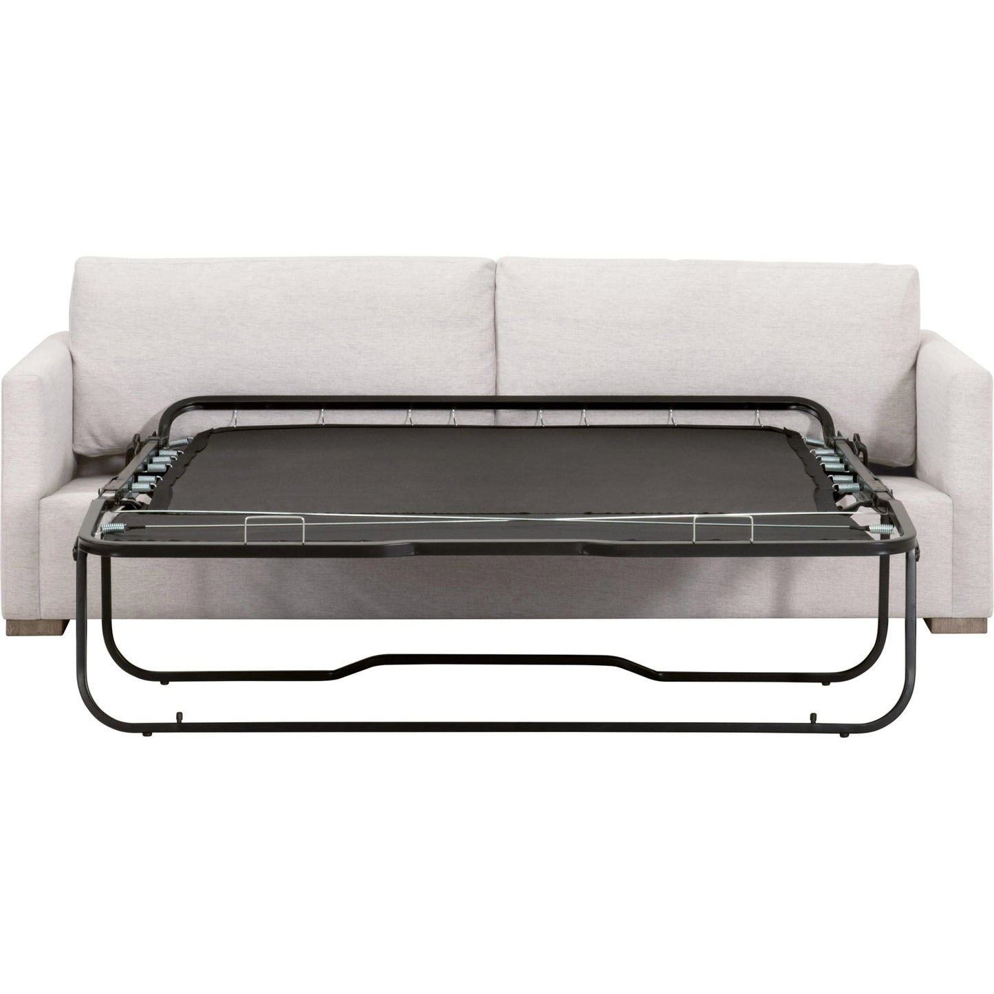 013 SI-2021696 | Additional Silo | Clara Slim Arm Sleeper Sofa by Essentials For Living in natural gray oak, performance stone basketweave. Made from solid oak wood, mdf, plywood, 100% polyester fabric, foam, feather in a modern style.