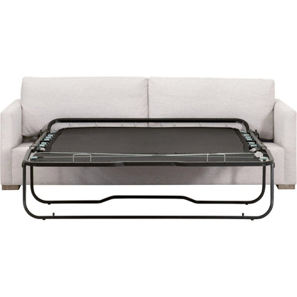 Clara Slim Arm Sleeper Sofa by Essentials For Living in natural gray oak, performance stone basketweave. Made from solid oak wood, mdf, plywood, 100% polyester fabric, foam, feather in a modern style.