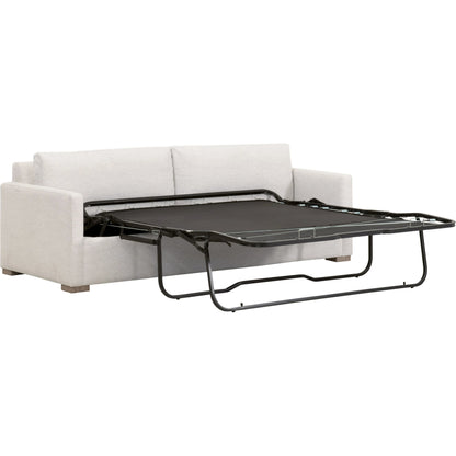 Clara Slim Arm Sleeper Sofa by Essentials For Living in natural gray oak, performance stone basketweave. Made from solid oak wood, mdf, plywood, 100% polyester fabric, foam, feather in a modern style.