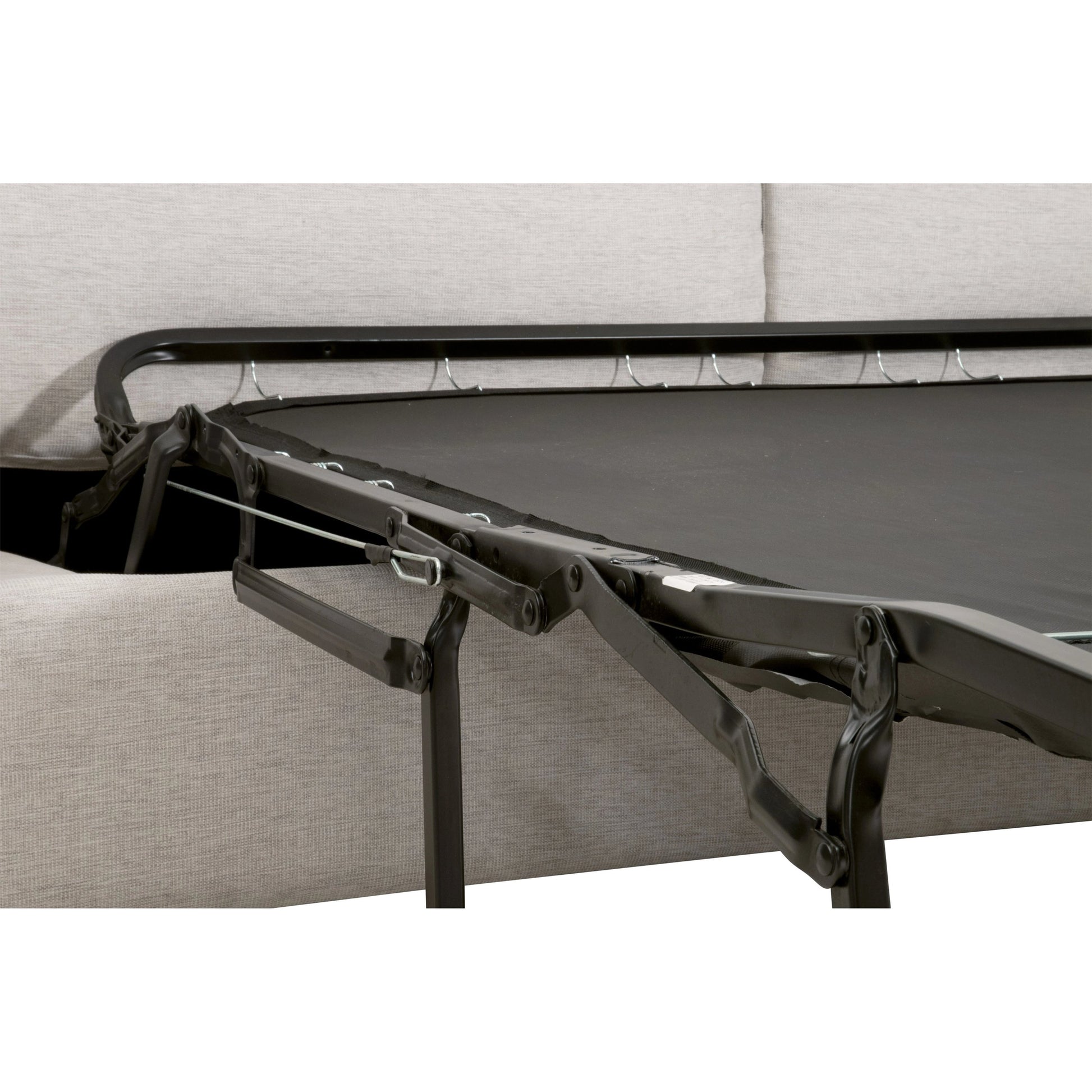 Clara Slim Arm Sleeper Sofa by Essentials For Living in natural gray oak, performance stone basketweave. Made from solid oak wood, mdf, plywood, 100% polyester fabric, foam, feather in a modern style.