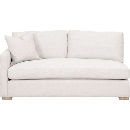 Clara Modular 2-Seat Left Slim Arm Sofa by Essentials For Living in natural gray oak, performance stone basketweave. Made from solid oak wood, mdf, plywood, 100% polyester fabric, foam, feather in a modern style.