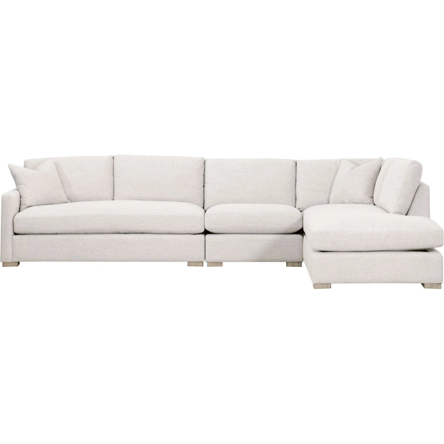 009 SI-2021697 | Additional Silo | Clara Modular 2-Seat Left Slim Arm Sofa by Essentials For Living in natural gray oak, performance stone basketweave. Made from solid oak wood, mdf, plywood, 100% polyester fabric, foam, feather in a modern style.