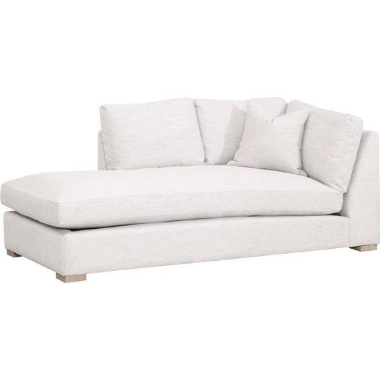 Clara Chaise by Essentials For Living in natural gray oak, performance stone basketweave. Made from solid oak wood, mdf, plywood, 100% polyester fabric, foam, feather in a modern style.