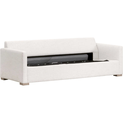 Clara Slim Arm Sleeper Sofa by Essentials For Living in natural gray oak, performance stone basketweave. Made from solid oak wood, mdf, plywood, 100% polyester fabric, foam, feather in a modern style.