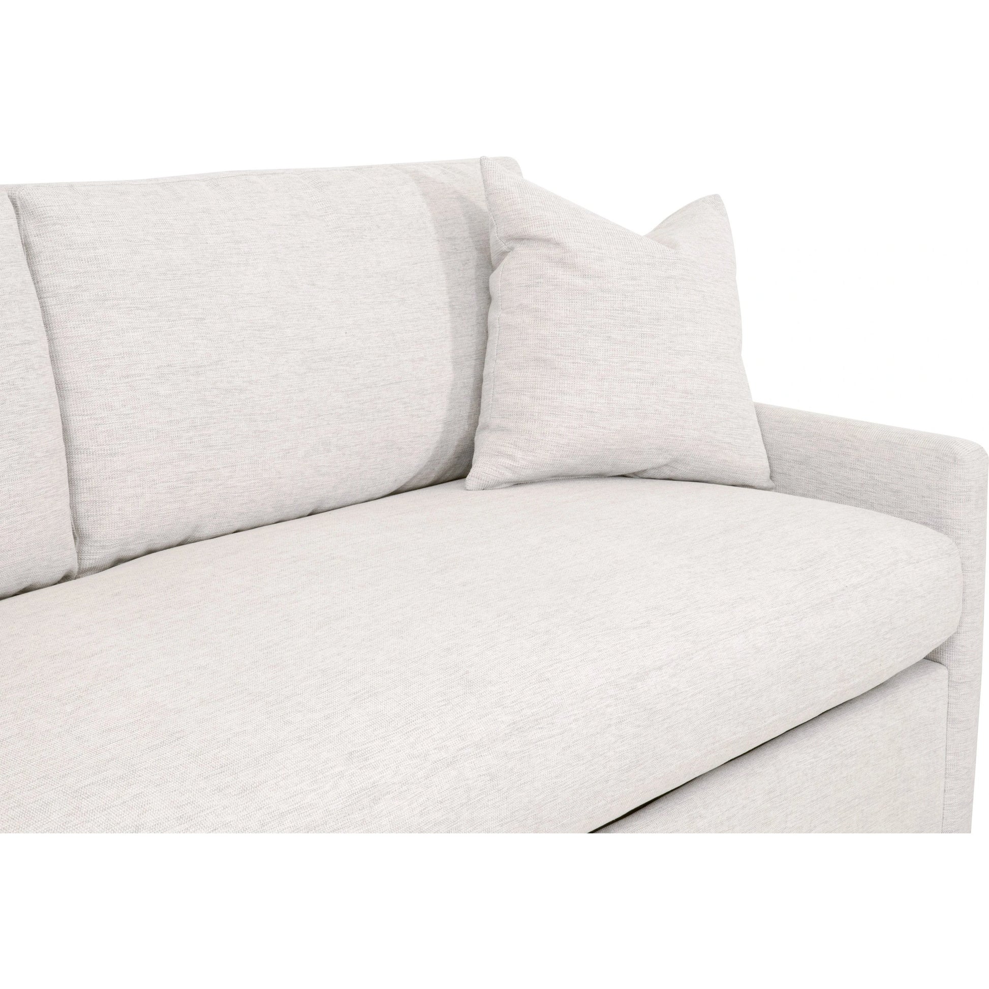 Clara Slim Arm Sleeper Sofa by Essentials For Living in natural gray oak, performance stone basketweave. Made from solid oak wood, mdf, plywood, 100% polyester fabric, foam, feather in a modern style.