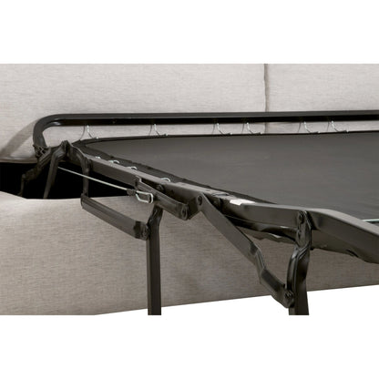 Clara Slim Arm Sleeper Sofa by Essentials For Living in natural gray oak, performance stone basketweave. Made from solid oak wood, mdf, plywood, 100% polyester fabric, foam, feather in a modern style.