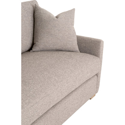 Clara Sofa by Essentials For Living in stone basketweave, natural gray oak. Made from solid oak wood, 100% polyester fabric, foam, feather in a transitional style.