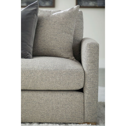 Clara Sofa by Essentials For Living in stone basketweave, natural gray oak. Made from solid oak wood, 100% polyester fabric, foam, feather in a transitional style.