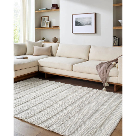 Cloud 19 CLD-2303 Rug by Livabliss in ivory, light gray.. Made from wool, polyester in a unique style.