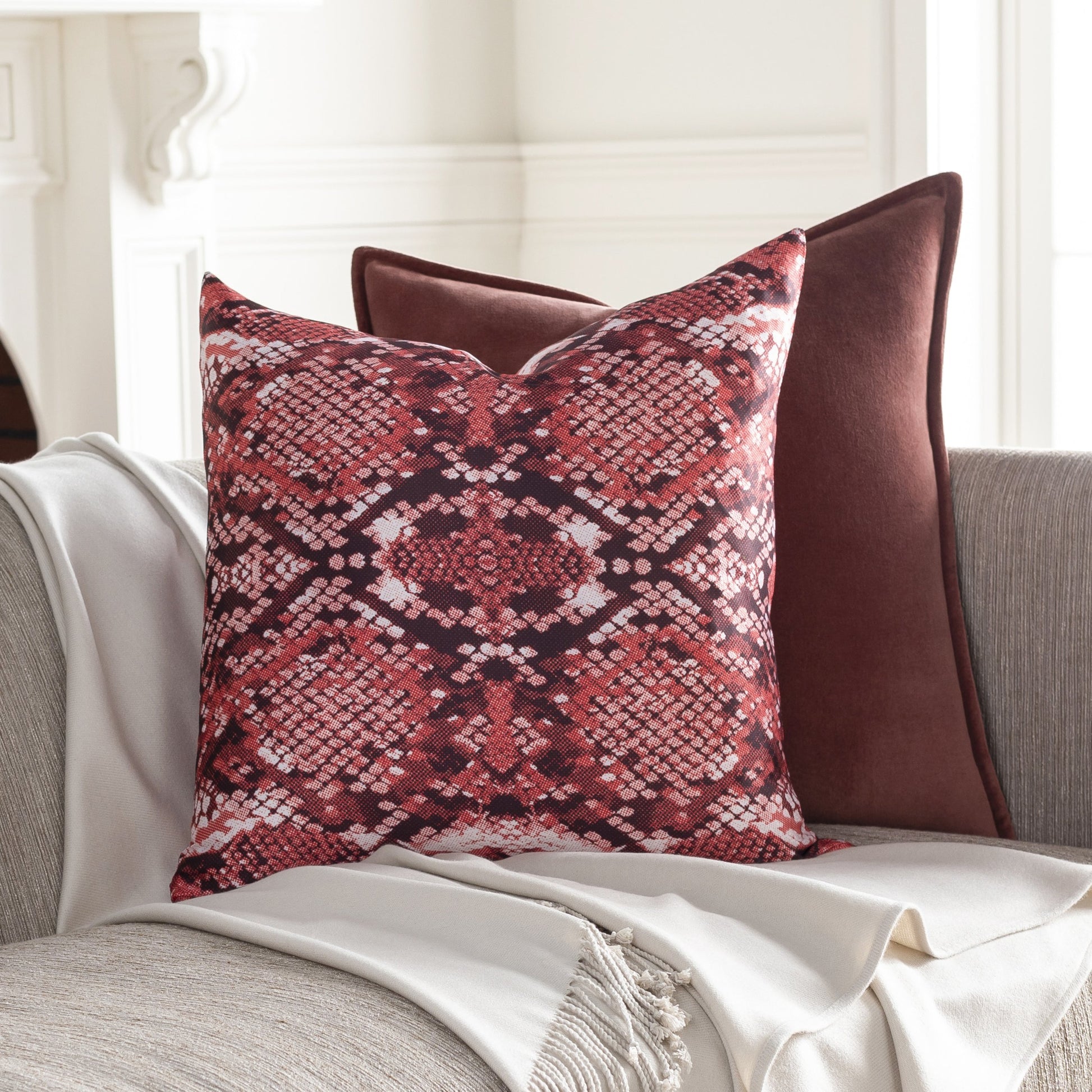 Chloe Pillow - 31769 by Surya in red, black, white. Made from 100% polyester in a modern style.