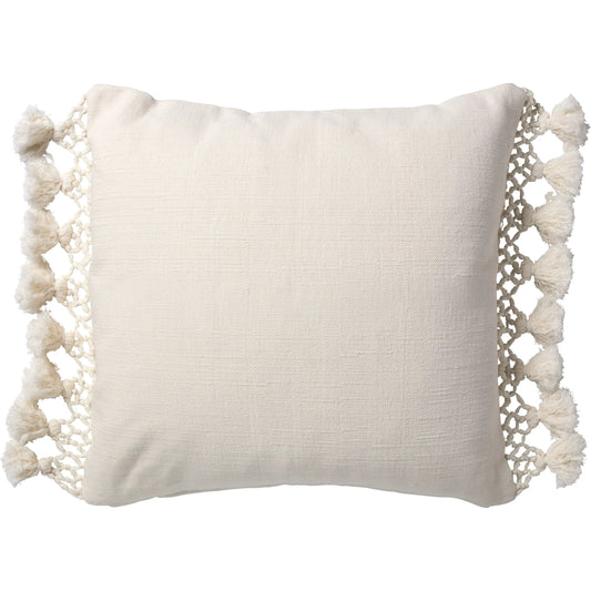 Cleo Traveon Pillow by Jaipur Living in ivory. Made from 100% cotton in a unique style.