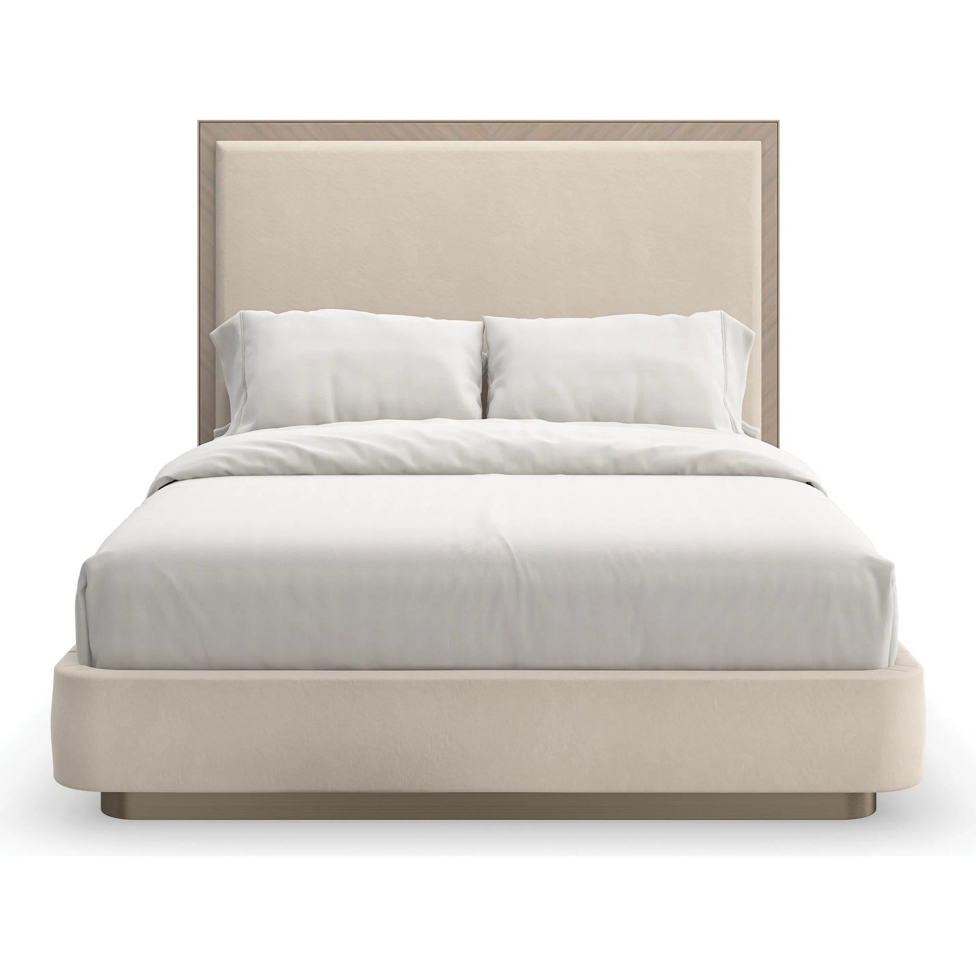 Anthology  Bed by Caracole in dry martini, brushed gold paint, brushed gold. Made from beech, koto in a transitional style.