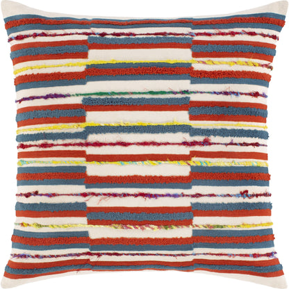Callie Pillow - 16681 by Surya in red, blue, mustard, rust. Made from 100% cotton in a unique style.