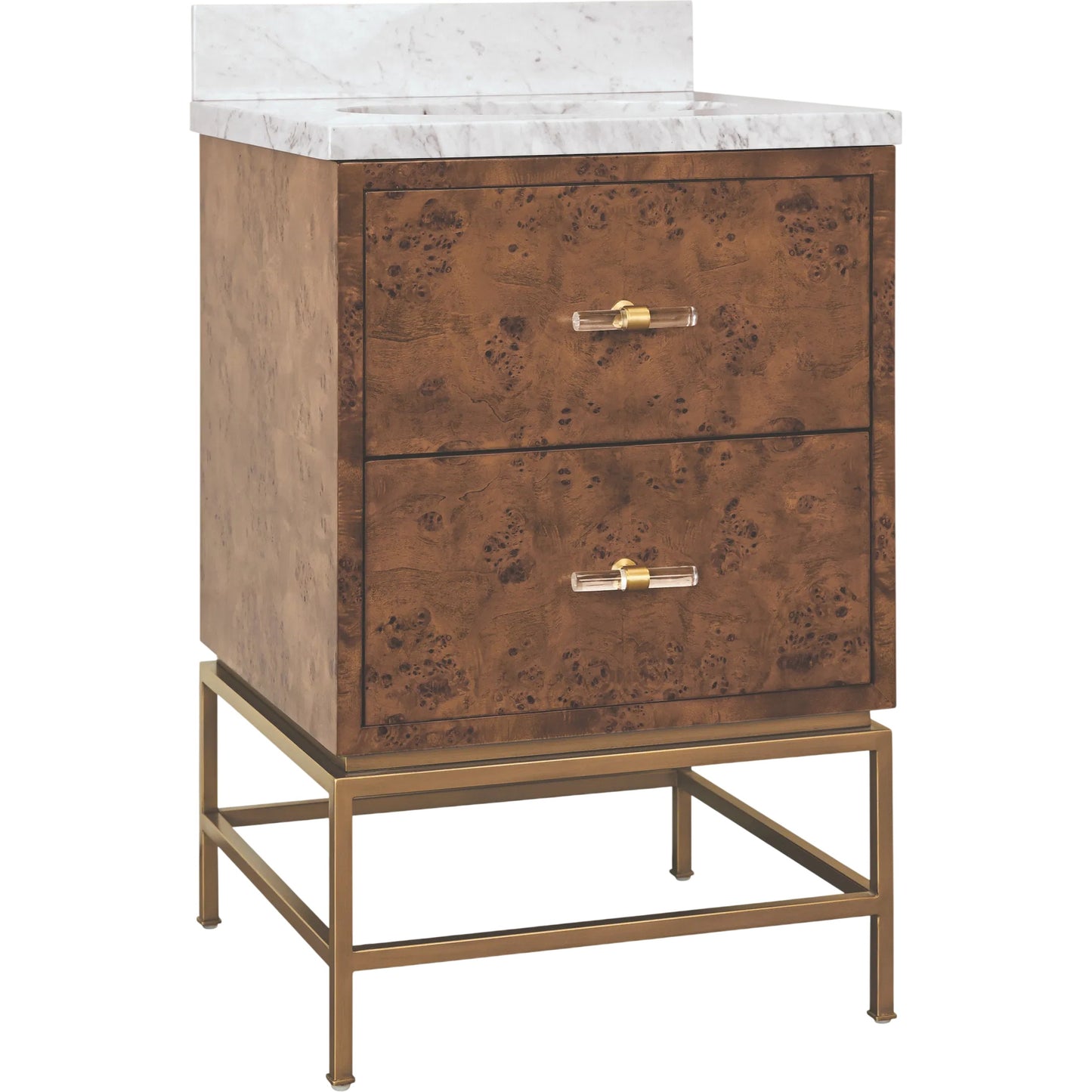 002 SI-2538634 | Additional Silo | Clifford Two Drawer Bath Vanity by Worlds Away in matte dark burl wood. Made from unique in a unique style.
