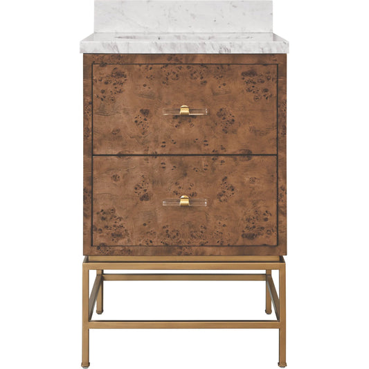 Clifford Two Drawer Bath Vanity by Worlds Away in matte dark burl wood. Made from unique in a unique style.