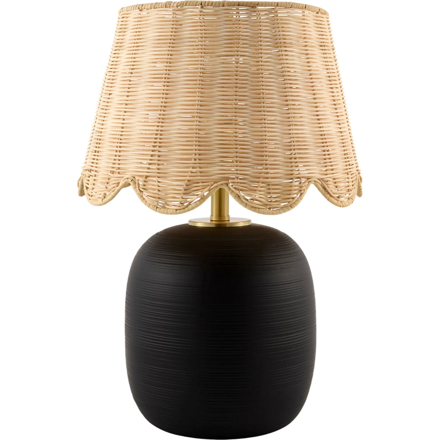 000 SI-2632167 | Primary Silo | Caliah Accent Table Lamp by Livabliss in metallic gold, brown, black, gold and plated, painted. Made from ceramic, rattan, iron in a unique style.