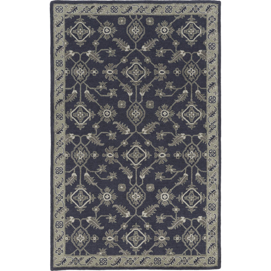 Castello Rug - 14808 by Surya in ink blue, sage, olive, light gray. Made from 100% wool in a unique style.
