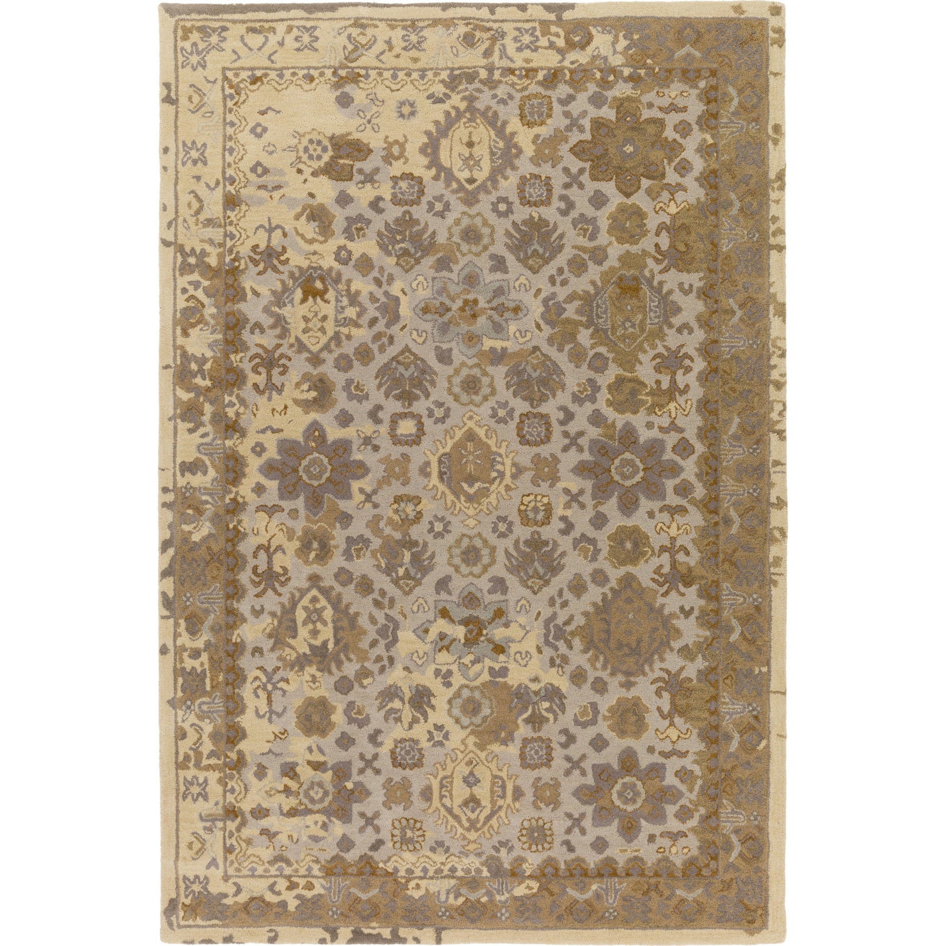 Castello Rug - 15547 by Surya in light gray, aqua, denim, light brown, brown. Made from 100% wool in a unique style.